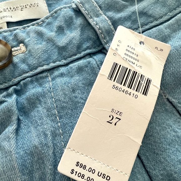 Anthropologie Pilcro & the Letterpress Wide Leg Crop Mina Chambray Culot… - Picture 4 of 6